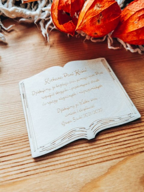 Tabliczka książka 9x7cm (1szt) - dowolny tekst