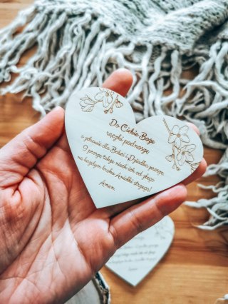 Tabliczka serce 9x7cm (2szt) - Modlitwa dla Dziadków - - - (Dzień Babci i Dziadka, Do Ciebie Boże, serca, serduszko, serduszka)