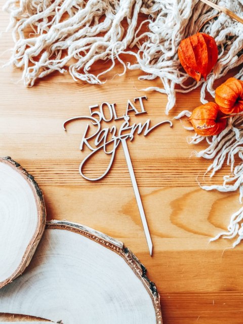 Toper na tort - Rocznica 50 Lat Razem (dowolna liczba) - wzór 01 (TU-004))