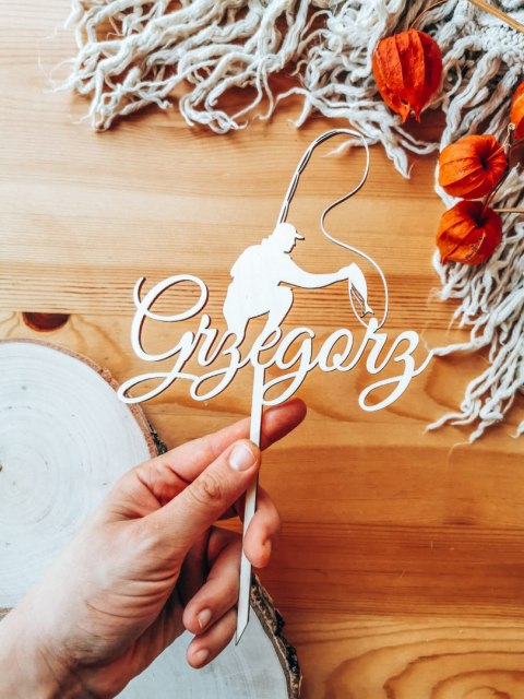 Toper na tort - Wędkarz 01 z imieniem (TI-003)