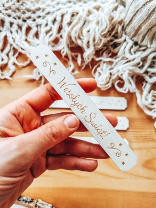 Wesołych Świąt - TABLICZKA (4szt) 10cm/12cm/14cm - (8 wzorów)