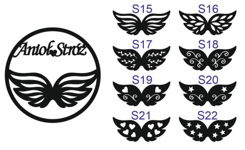 Wesołych Świąt - koło 19,5cm (6szt) (8 wzorów skrzydeł)