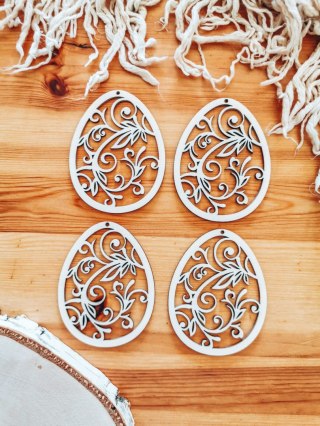 Zawieszka wielkanocna (4szt 2w1) - wzór 07 - Ażurowe jajko - - - (baza na Wielkanoc)