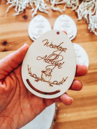 Zawieszka wielkanocna 5/9cm (4szt) - wzór 08 - Pisklak - - - (baza na Wielkanoc)