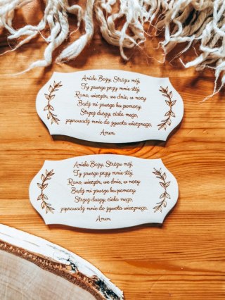 Aniele Boży... MODLITWA - TABLICZKA (2szt) 10cm/12cm/14cm (8 wzorów)