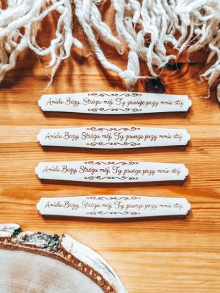 Aniele Boży Stróżu mój - TABLICZKA (4szt) 10cm/12cm/14cm (8 wzorów) - - - (Anioł Stróż, Aniołek, modlitwa)