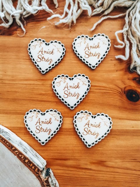 Anioł Stróż - AŻUROWE SERCE (5szt) 3/4/5cm - - - (serduszka, serduszko, serca, ażur, aniołek)