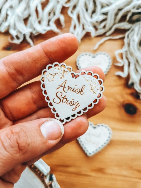 Anioł Stróż - AŻUROWE SERCE (5szt) 3/4/5cm - - - (serduszka, serduszko, serca, ażur, aniołek)