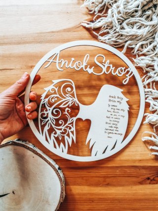 Anioł Stróż MODLITWA (1szt) - koło, obręcz do aniołka makramy łapacza snów - wzór 2