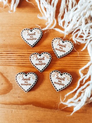 Anioł na szczęście - AŻUROWE SERCE (5szt) 3/4/5cm - - - (serduszka, serduszko, serca, ażur, aniołek)