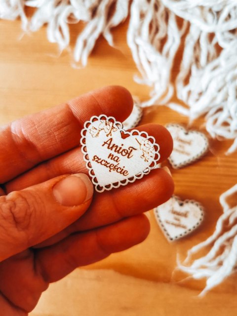 Anioł na szczęście - AŻUROWE SERCE (5szt) 3/4/5cm - - - (serduszka, serduszko, serca, ażur, aniołek)