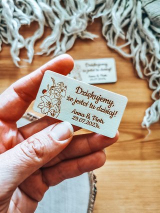 Bilecik (/winietka 2w1) 6x3cm (2szt) - podziękowanie KWIATY 01 lilie - - - (etykietka metka dla gości ślub komunia chrzest)