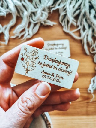 Bilecik (/winietka 2w1) 6x3cm (2szt) - podziękowanie KWIATY 03 polny bukiet - - - (etykietka metka dla gości ślub komunia chrzes