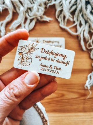 Bilecik (/winietka 2w1) 6x3cm (2szt) - podziękowanie KWIATY 04 - - - (etykietka metka dla gości ślub komunia chrzest)