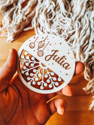 Bombka z imieniem - AŻUR 04 - Bombeczki - - - (dowolny tekst, imienna, imienne bombki i zawieszki firmowe z LOGO)