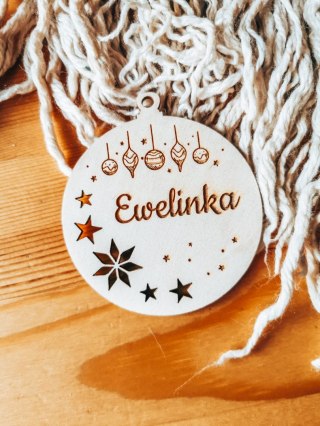 Bombka z imieniem - GWIAZDKI 02 - Bombeczki - - - (dowolny tekst, imienna, imienne bombki i zawieszki firmowe z LOGO)