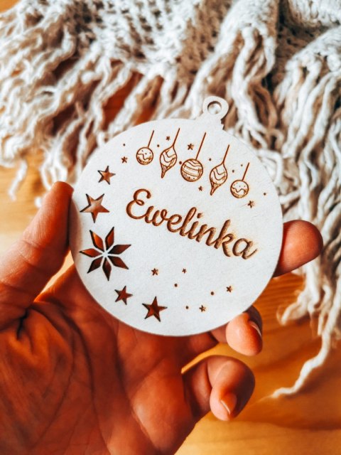 Bombka z imieniem - GWIAZDKI 02 - Bombeczki - - - (dowolny tekst, imienna, imienne bombki i zawieszki firmowe z LOGO)