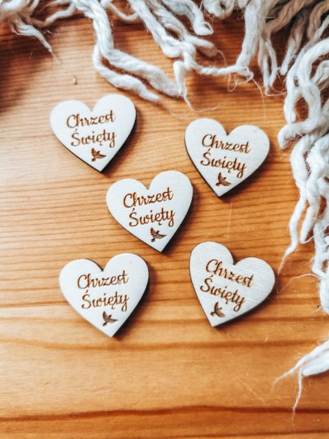 Chrzest Święty - SERCE (5szt) 3/4/5cm - - - (serduszka, serduszko, serca)