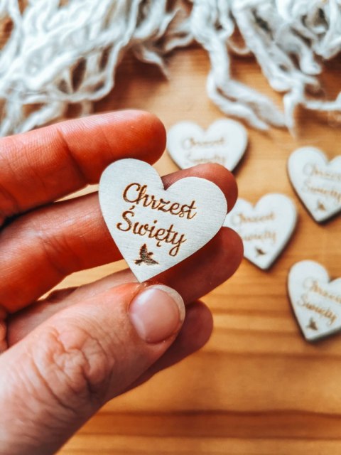 Chrzest Święty - SERCE (5szt) 3/4/5cm - - - (serduszka, serduszko, serca)