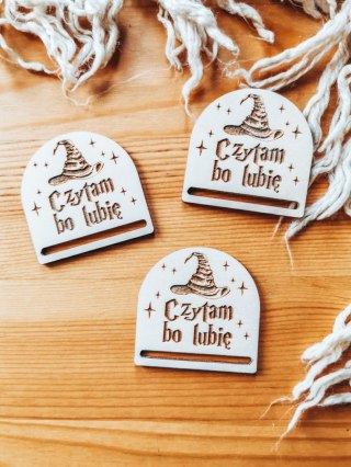 Czytam bo lubię /tiara/ - zakładka półokrągła 5cm (3szt) - - - (baza do zakładki do książki)