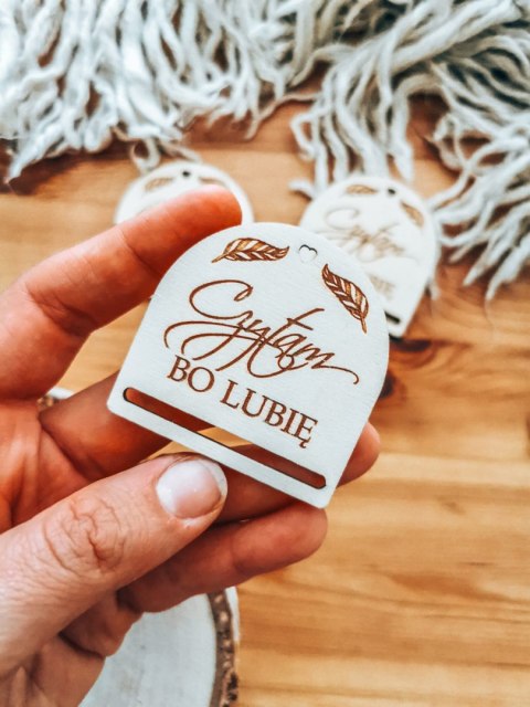 Czytam bo lubię - zakładka półokrągła 5cm (3szt) - - - (baza do zakładki do książki)