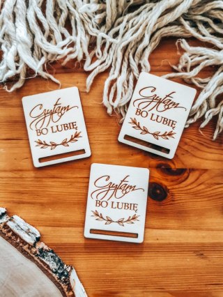 Czytam bo lubię - zakładka prostokąt 4x5cm (3szt) - - - (baza do zakładki do książki)