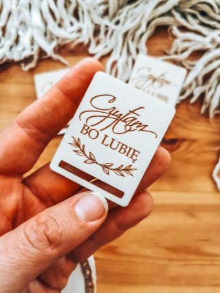 Czytam bo lubię - zakładka prostokąt 4x5cm (3szt) - - - (baza do zakładki do książki)