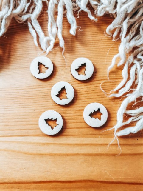 DEKOR choinka 01 - 2-5cm (5szt) - - - (święta, Boże Narodzenie, Gwiazdka, las, drzewo, drzewko)