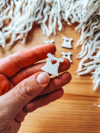 DEKOR dzwonek z serduszkiem 01 - 2-5cm (5szt) - - - (święta, Boże Narodzenie, Gwiazdka, las, dzwoneczek)