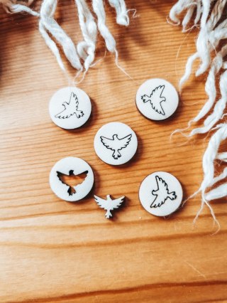 DEKOR gołąbek 01 - 2-5cm (5szt) - - - (gołąb, gołębica, gołębie)