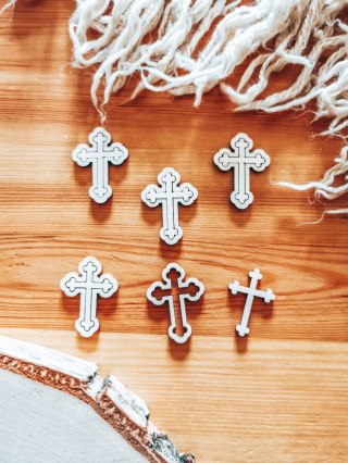 DEKOR krzyż 3-5cm (5szt) - wzór 2 (DK-042)