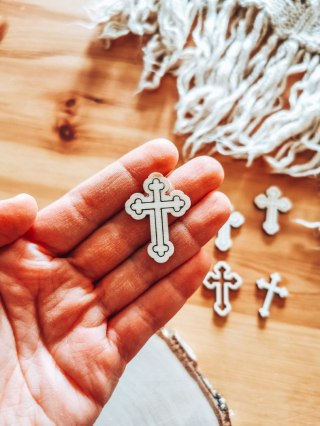 DEKOR krzyż 3-5cm (5szt) - wzór 2 (DK-042)