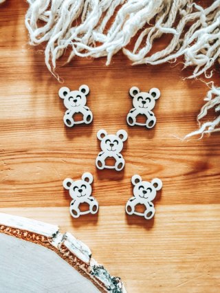 DEKOR miś 3-5cm (5szt) - wzór 1 (DK-038)