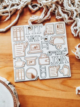 DEKOR - zestaw Księgowość Biuro (14,5cm x 14,5cm)