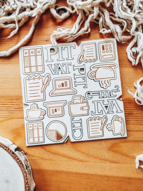 DEKOR - zestaw Księgowość Biuro (14,5cm x 14,5cm)