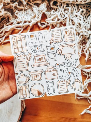 DEKOR - zestaw Księgowość Biuro (14,5cm x 14,5cm)