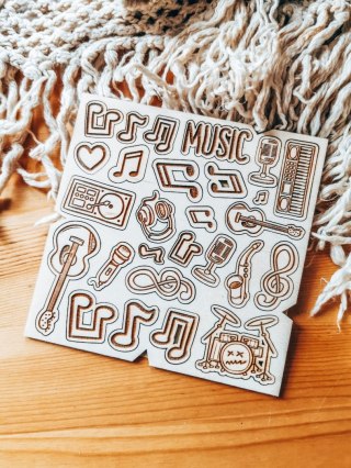 DEKOR - zestaw MUZYKA (14,5cm x 14,5cm) - - -