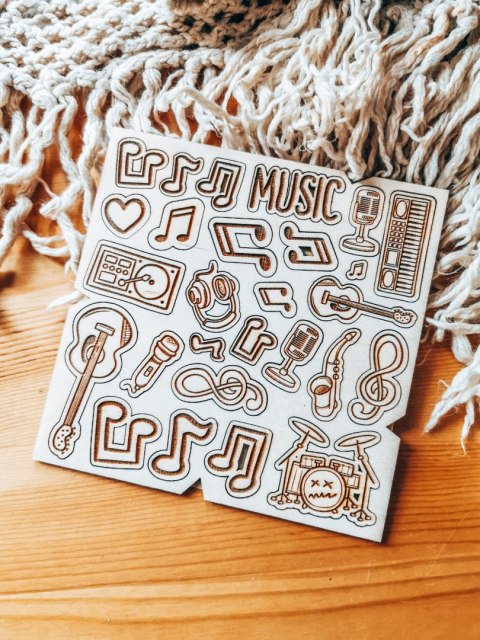 DEKOR - zestaw MUZYKA (14,5cm x 14,5cm) - - -