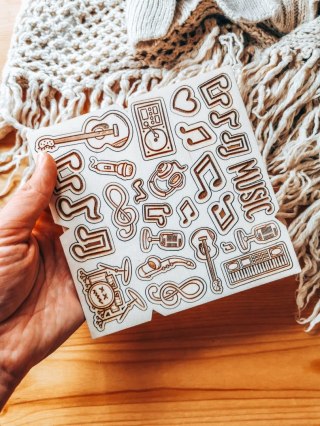 DEKOR - zestaw MUZYKA (14,5cm x 14,5cm) - - -