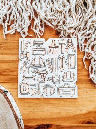 DEKOR - zestaw REMONT 01 (14,5cm x 14,5cm) - - - (malarz, budowlaniec, złota rączka)