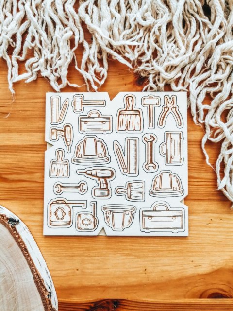 DEKOR - zestaw REMONT 01 (14,5cm x 14,5cm) - - - (malarz, budowlaniec, złota rączka)