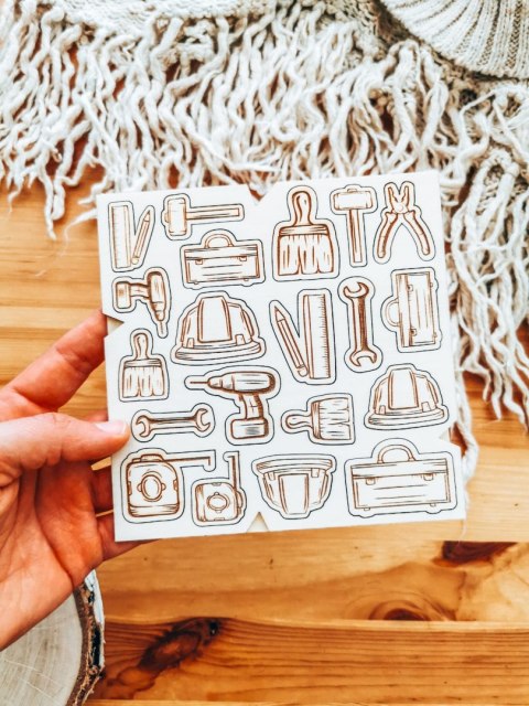 DEKOR - zestaw REMONT 01 (14,5cm x 14,5cm) - - - (malarz, budowlaniec, złota rączka)