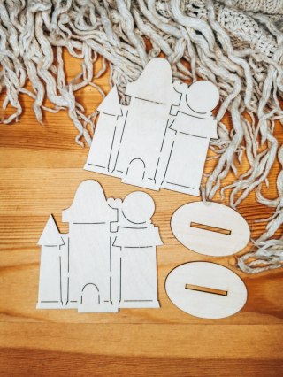 DOM 01 bez okien - figurka z podstawką (2szt) (10cm) - do ozdabiania