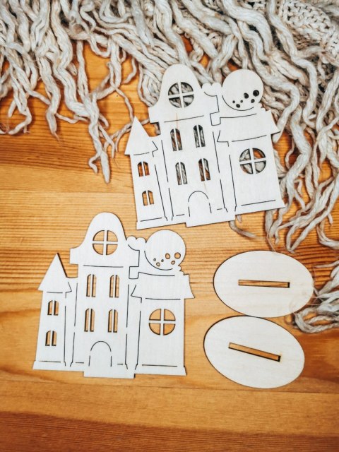 DOM 01 - figurka z podstawką (2szt) (10cm) - do ozdabiania