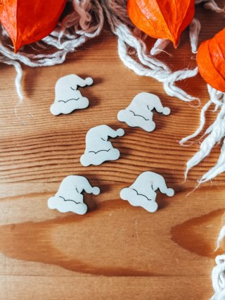 Dekor - CZAPKA MIKOŁAJA 2-5cm (5-10 szt) - - - (dekorek, scrapka, skrapka, drewienko, czapeczka)