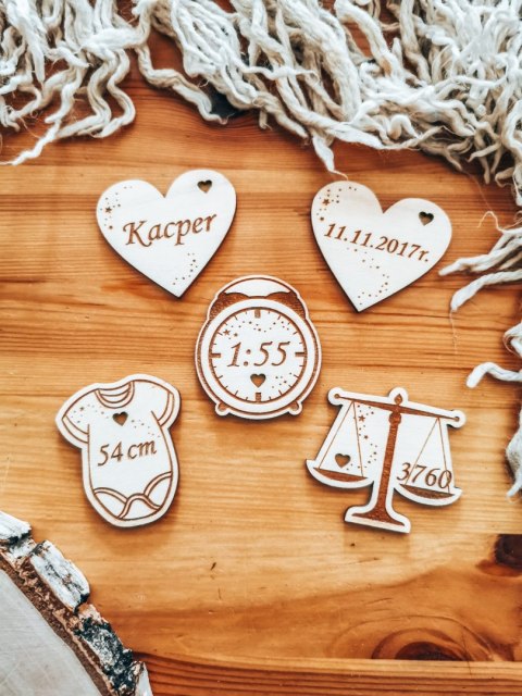 Dekory scrapki do metryczki - aa zestaw 03 z gwiazdkami (5cm) (5 elementów) metryczka