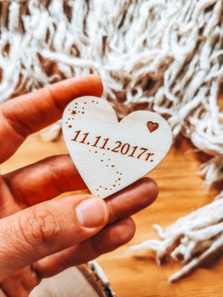 Dekory scrapki do metryczki - serce z gwiazdkami IMIĘ/DATA/DOWOLNY TEKST