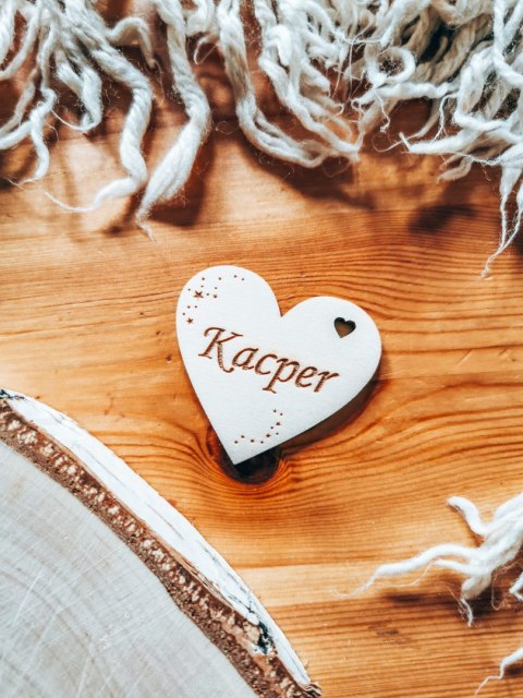 Dekory scrapki do metryczki - serce z gwiazdkami IMIĘ/DATA/DOWOLNY TEKST