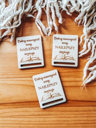 Dobry nauczyciel uczy /książka/ - zakładka prostokąt 4x5cm (3szt) - - - (baza do zakładki do książki)