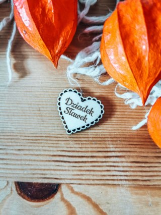 Dowolny tekst - Babcia/Dziadek + IMIĘ - AŻUROWE serce (1szt) 3/4/5cm - - - (serduszka, serduszko, serca, ażur, Dzień Babci Dziad